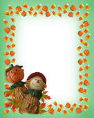 Halloween Border Pumpkin Scarecrow   Royalty Free Clip Art