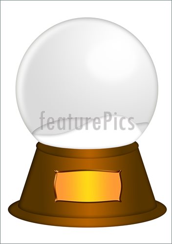 Illustration Of Water Snow Globe With Blank Title Plaque  Illustration