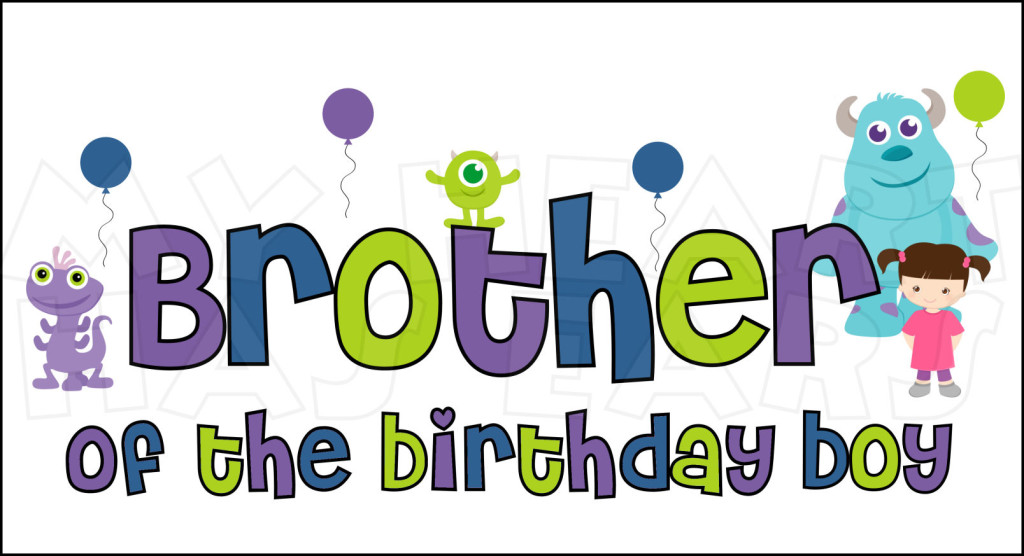 Inc  Brother Of The Birthday Boy Instant Download Digital Clip Art    