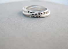 Interlocking Personalized Ring   Tiny Triple Ring Resolution Ring