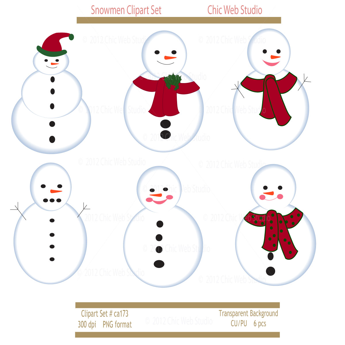Just Listed A Set Of Snowmen Clipart In My Etsy Shop