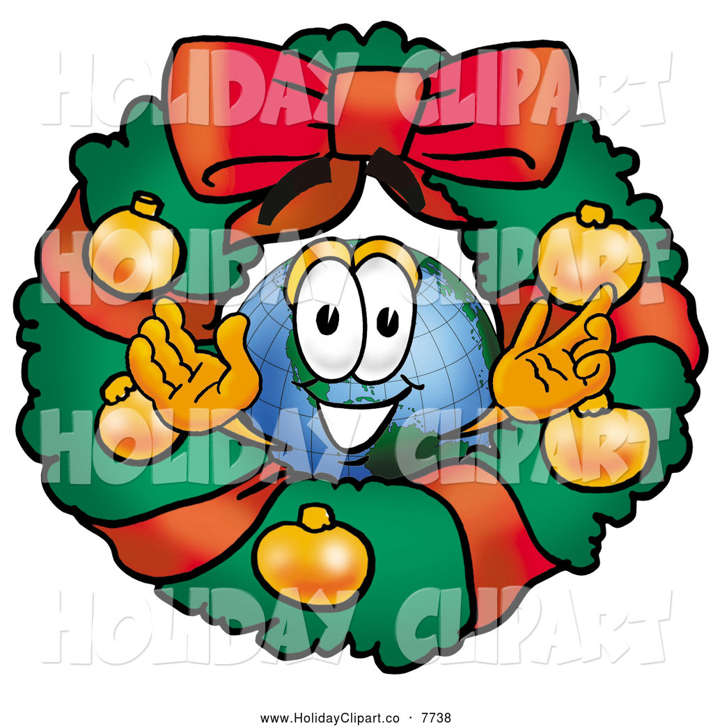Larger Preview  Holiday Clip Art Of A Earth Globe Mascot Cartoon    