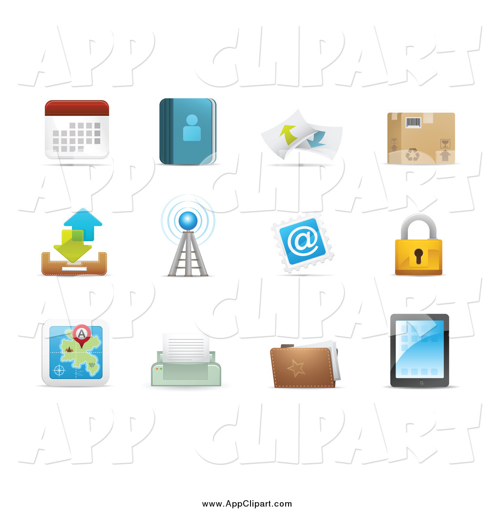 Larger Preview  Vector Clip Art Of 3d Web Browser Communications Icons