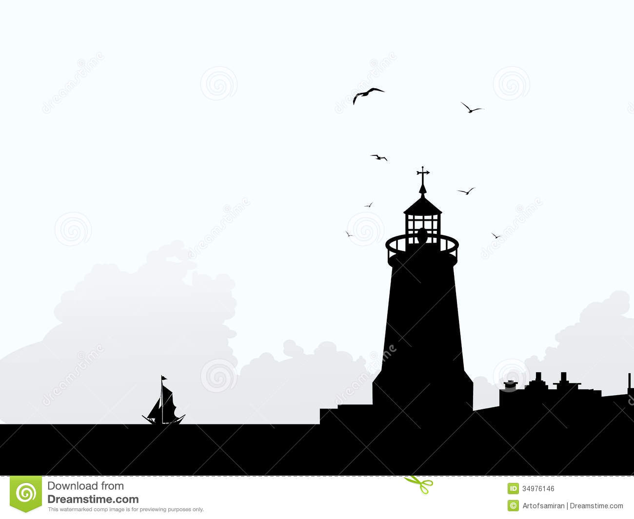 Lighthouse Silhouette Clipart Lighthouse At Morning