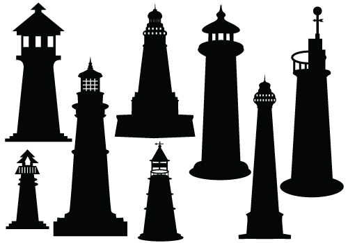 Lighthouse Silhouette Vector