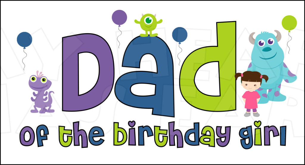 Monsters Inc  Dad Of The Birthday Girl Instant Download Digital Clip