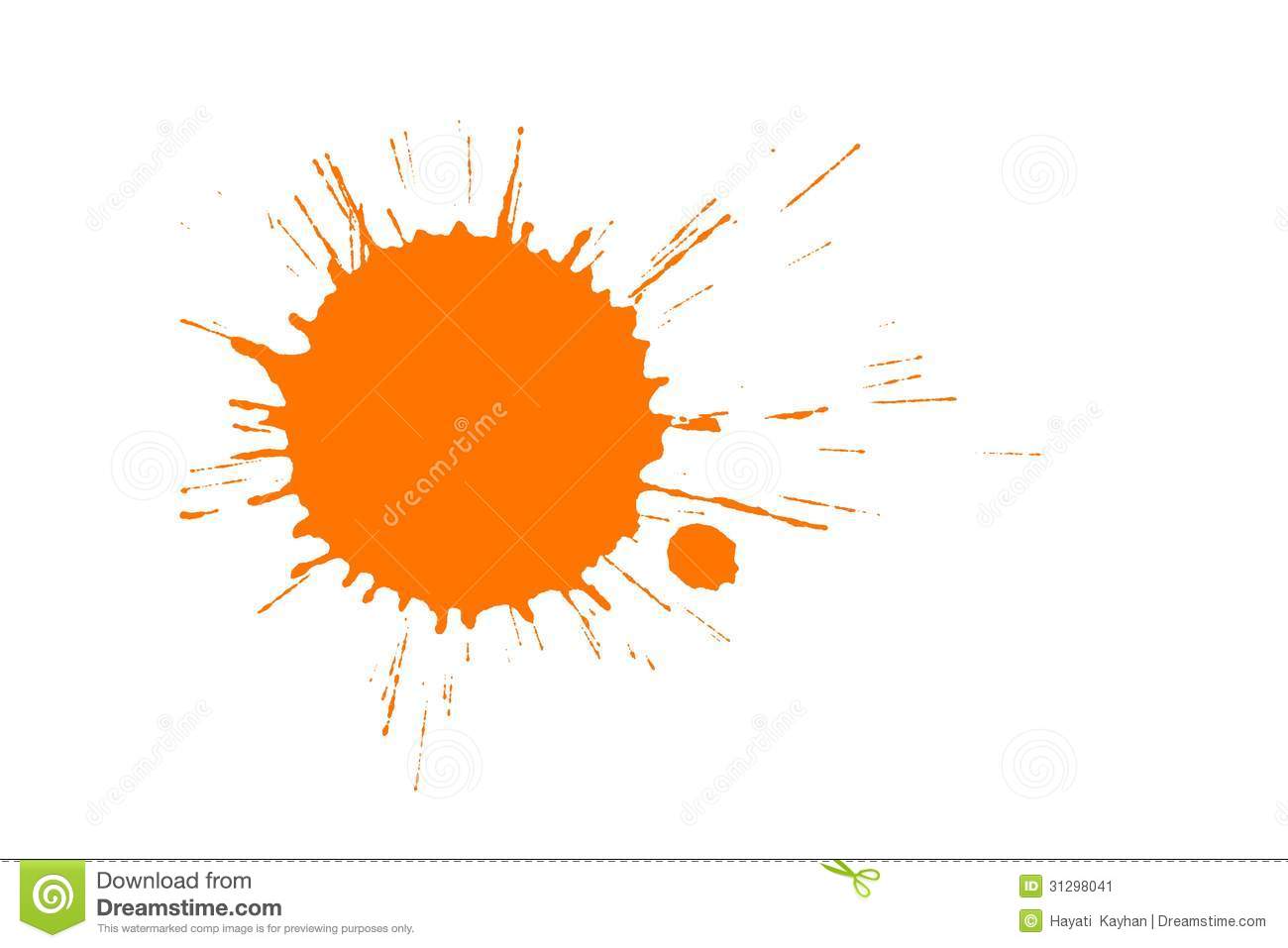 Orange Paint Splatter Clip Art Orange Paint Splash  Isolated