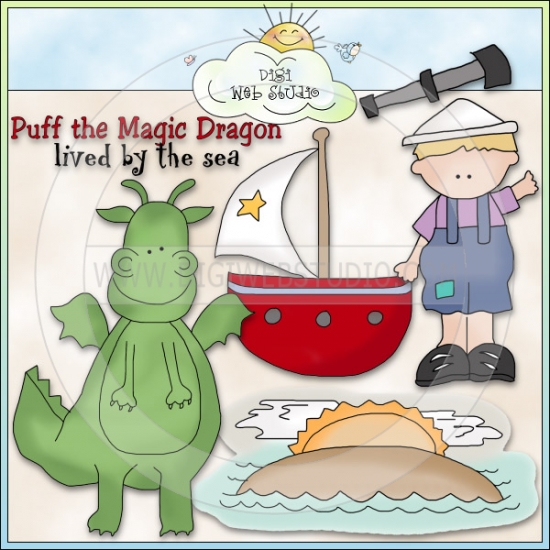 Puff The Magic Dragon 1   Ne Cheryl Seslar Clip Art   Digi Web Studio    