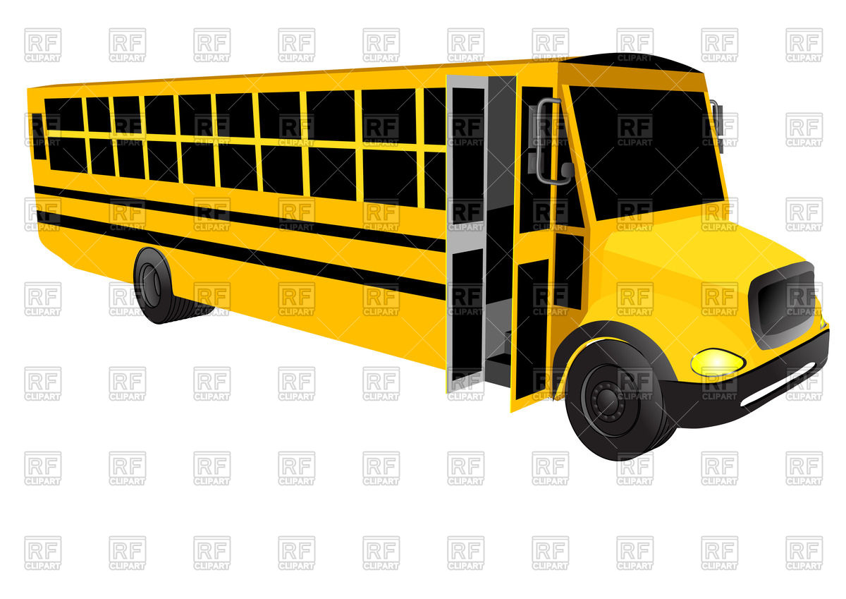 School Bus With Open Door Isolated On A White Background Download