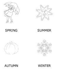 Seasons Coloring Poster Picture To Color