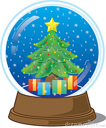 Snow Globe Containing A Brightly Decorated Christmas Tree With    