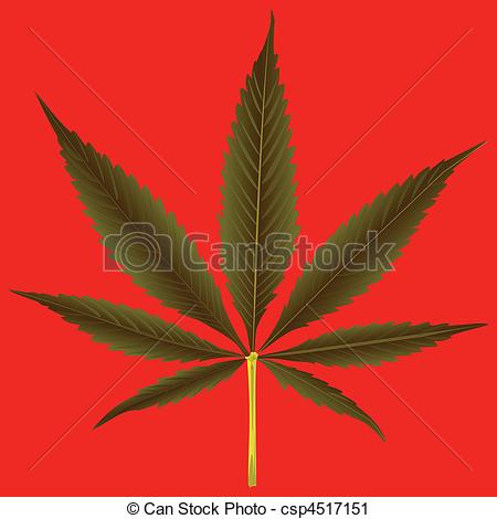 Stock Illustration   Cannabis Leaf Against Orange Background   Stock