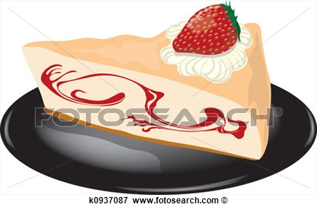 Strawberry Cheesecake On A Plate View Large Illustration