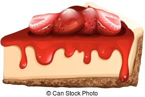 Strawberry Cheesecake With Jam Illustration