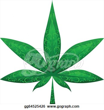 Vector Isolated Glass Marijuana Leaf  Clip Art Gg64525426