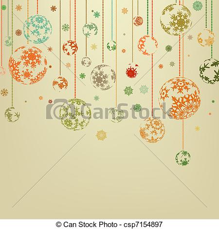 Vectors Illustration Of Vintage Merry Christmas And Happy New Year Eps