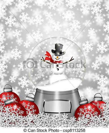 Water Snow Globes With Snowman Snowflakes And Christmas Tree Ornaments    