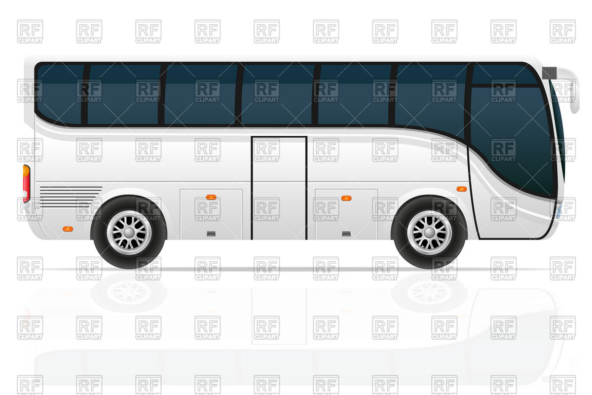 White Tourist Bus Side View Transportation Download Royalty Free