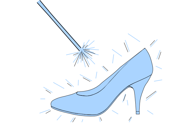 Blue Slipper With Wand Clip Art   Vector Clip Art Online Royalty Free