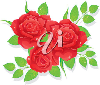 Clip Art Illustration Of A Bouquet Of Roses