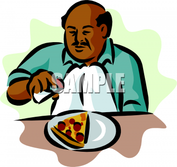 Clip Art Image Of A Dark Skinned Man Eating Pizza   Foodclipart Com