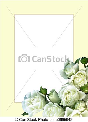 Clip Art Of White Roses Ivory Frame   White Rose Bouquet On Classic