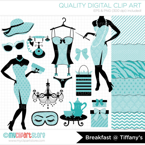 Clipart Combo   Breakfast At Tiffany S   Slumber Party Clip Art