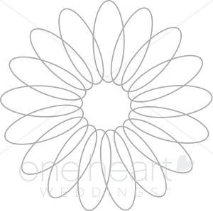 Coiled Flower Clipart   Elegant Wedding Flower Sketches