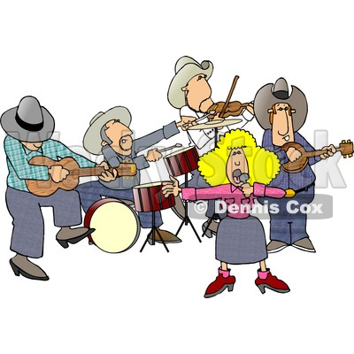 Country Western Band Playing Country Music Clipart   Djart  4347