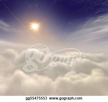 Drawings   Sun Rising Amongst Heavenly Clouds  Stock Illustration