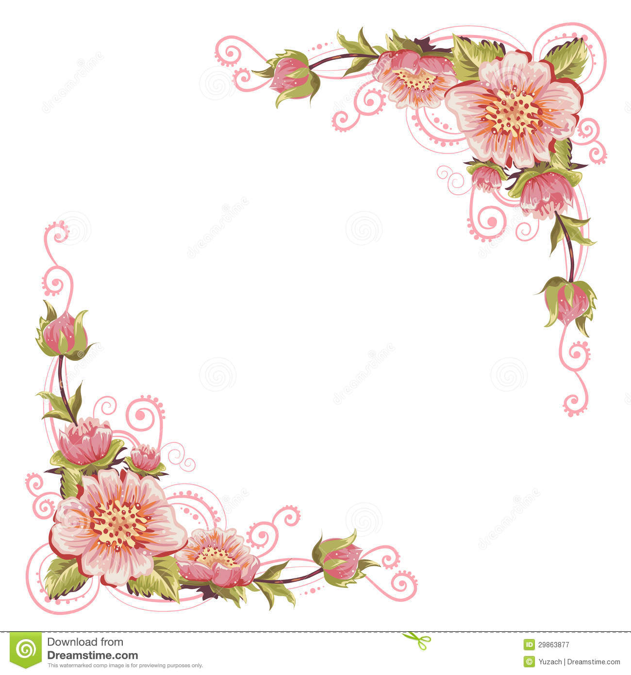 Elegant Curves Flower Corners Royalty Free Stock Photography   Image    