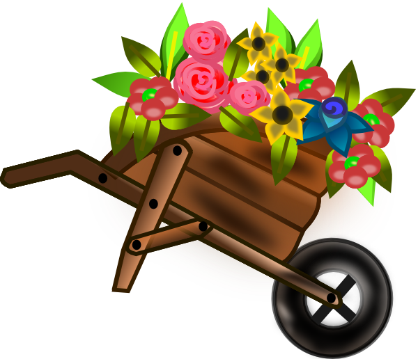 Flower Wheelbarrow Clip Art At Clker Com   Vector Clip Art Online
