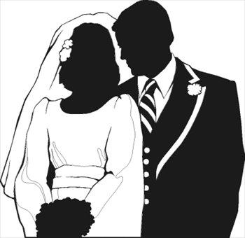 Free Wedding Couple Partial Silhouette Clipart   Free Clipart