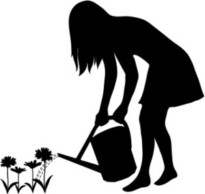 Gardening Clipart Image   Clip Art Silhouette Of A Girl With Long Hair