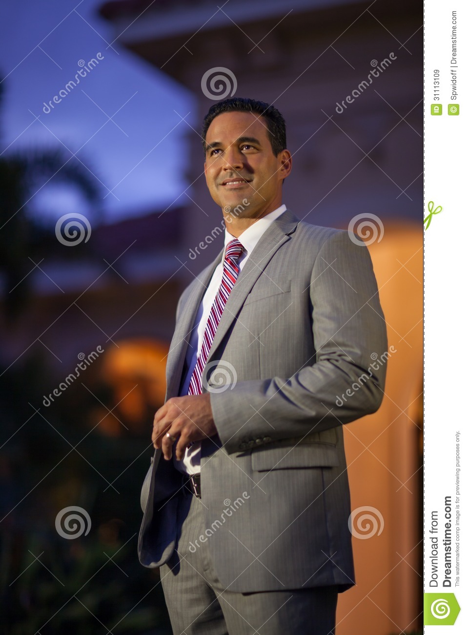 Hispanic Man In Suit And Tie Outside Royalty Free Stock Images   Image