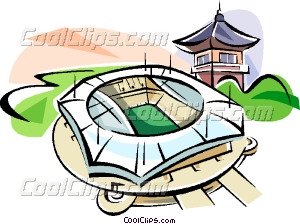 Korea Olympic Stadium Vector Clip Art