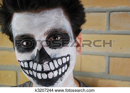     Of A Creepy Skeleton Guy Perfect For Carnival  Brick Wall Background