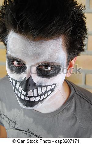 Of A Creepy Skeleton Guy Perfect For Carnival  Brick Wall Background