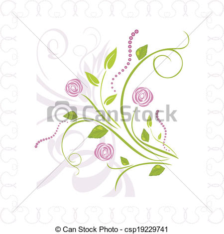 Roses In Frame   Bouquet Of Stylized    Csp19229741   Search Clip