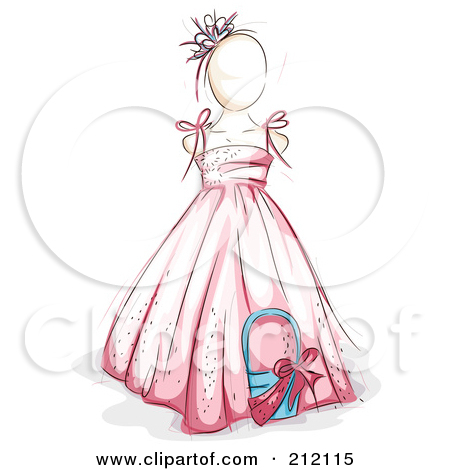 Sketched Flower Girl In A Pink Dress Posters Art Prints By Bnp Design