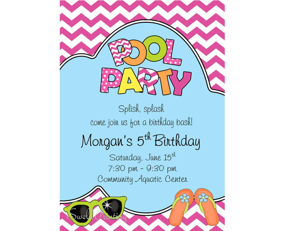 Swimming Pool Party Clip Art Pool Party Invitation Pool