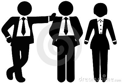 Team Of 3 Business People In Suits A Group Of A Woman And Two Men