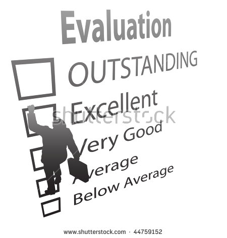 The Boxes Of An Evaluation Improvement Form As A Ladder    Stock Photo
