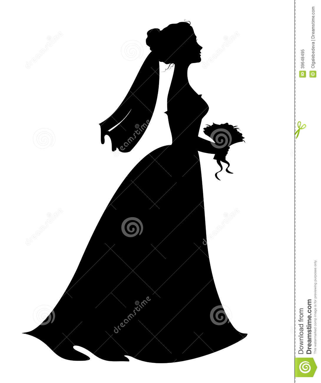 Wedding Flower Girl Silhouette Vector Silhouette Of Bride