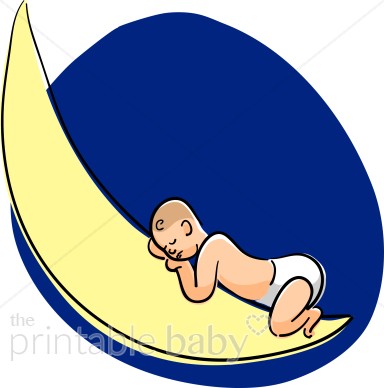 Baby Sleeping On Moon Clipart   Celestial Baby Clipart