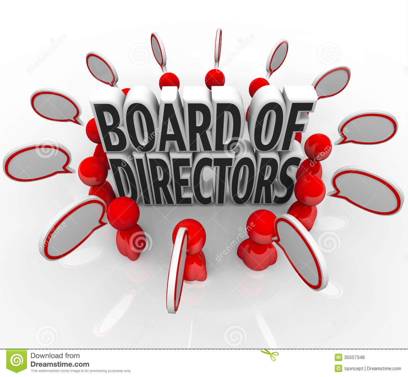 Board Of Directors People Meeting With Speech Bubbles In A Discussion