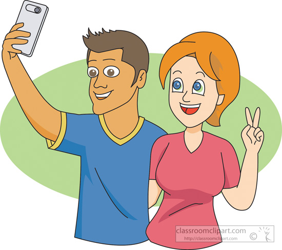 Camera   Man Woman Taking A Selfie Picture   Classroom Clipart