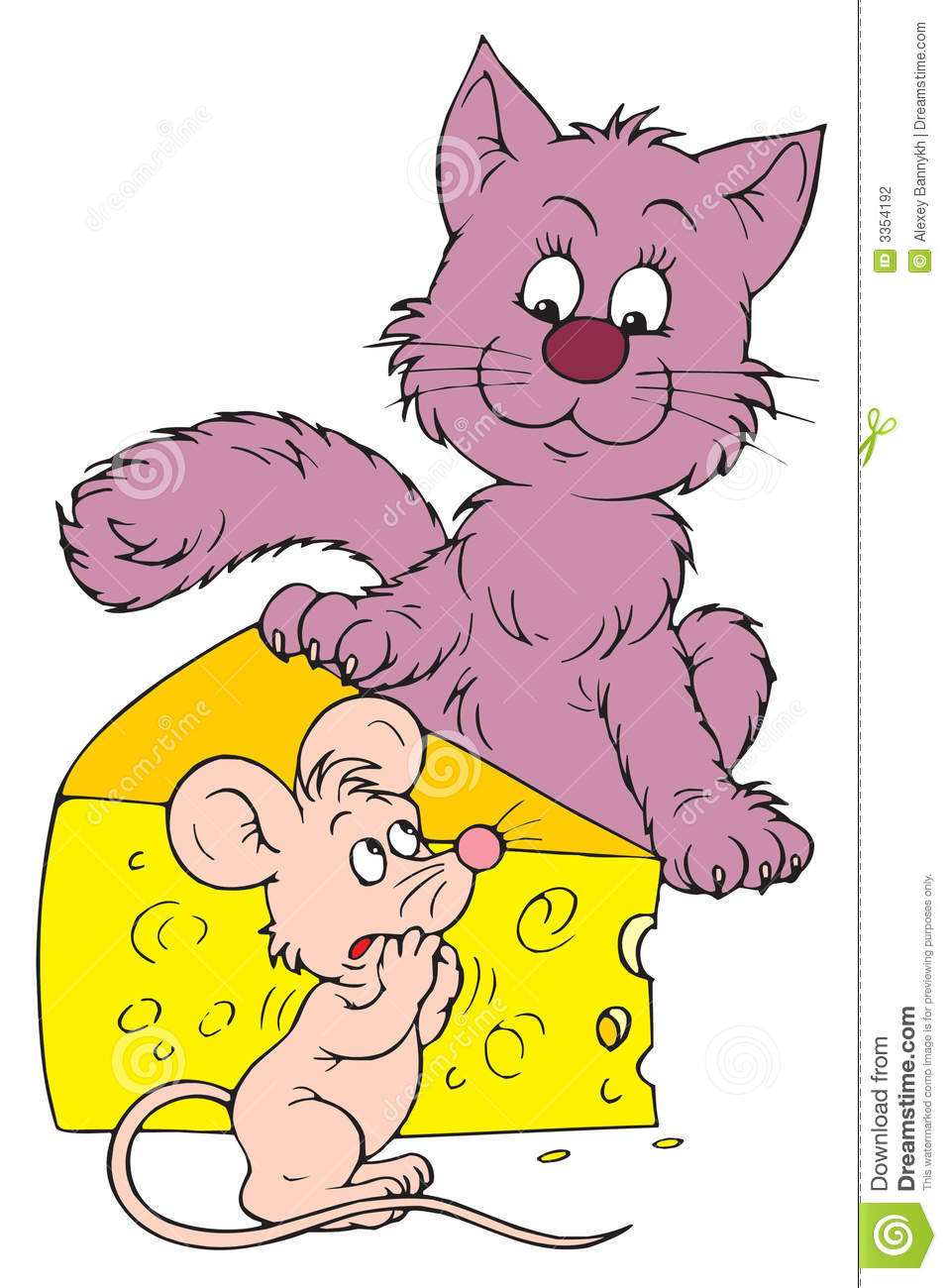 Cat And Mouse Cartoon Cheese Cat And Mouse  Vector