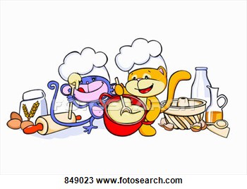 Clipart   A Cartoon Cat And Mouse Baking Together  Fotosearch   Search