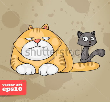 File Browse   Animals   Wildlife   Big Ginger Cat And A Small Gray Cat
